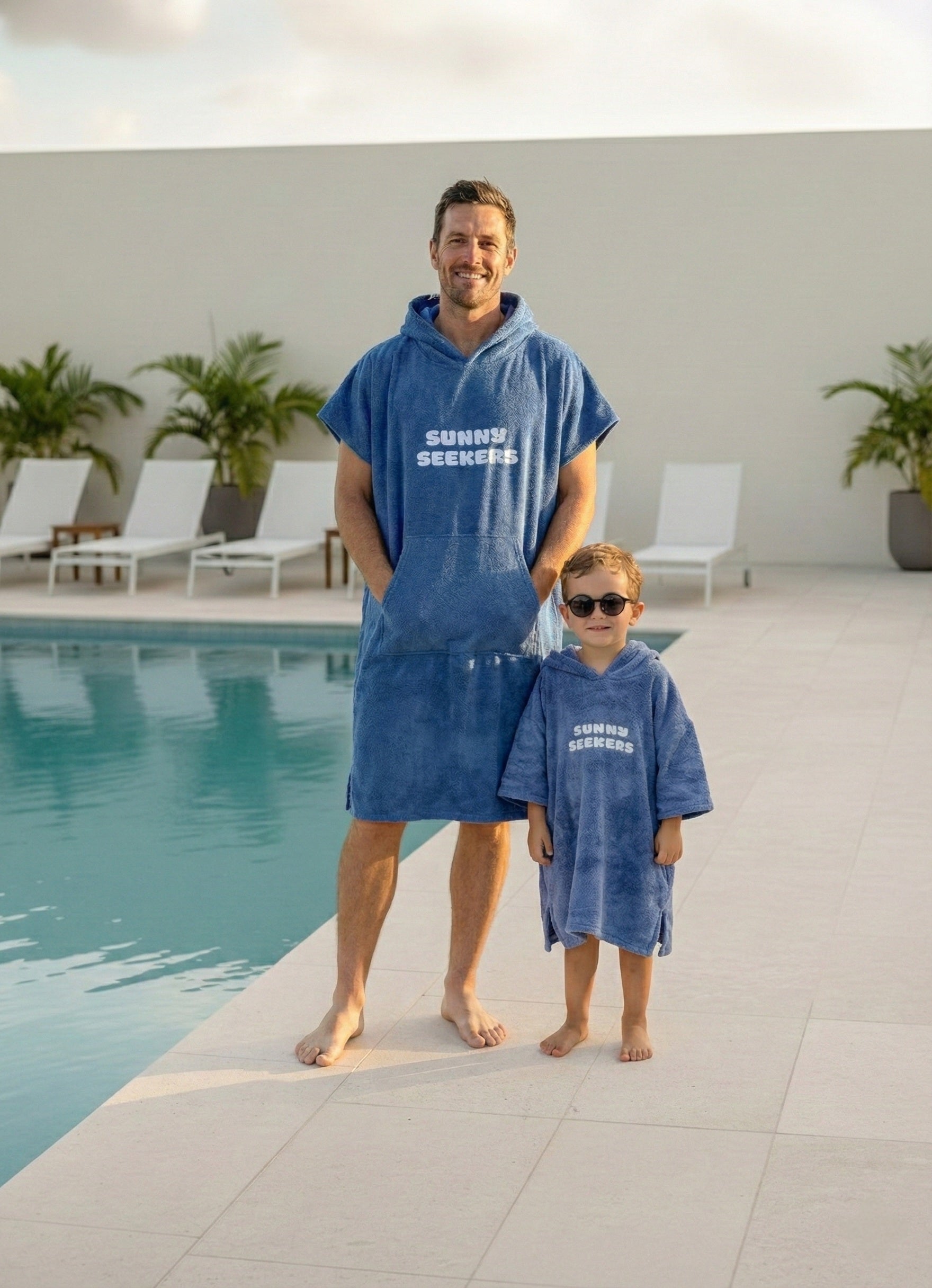Adult Deep Sea Blue Hooded Towel