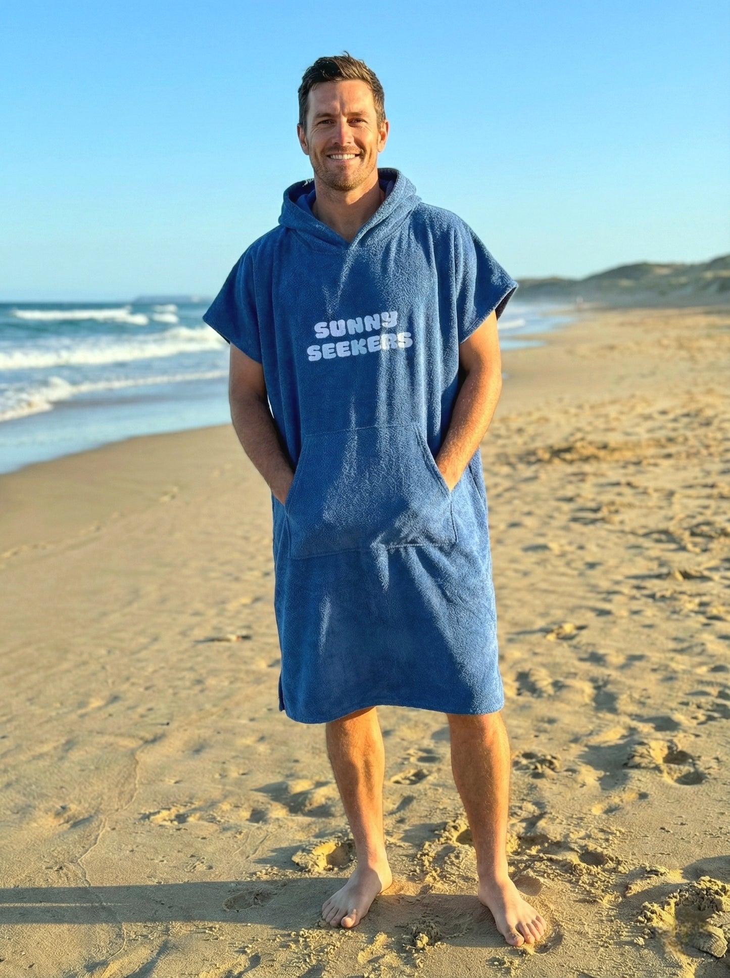 Adult Deep Sea Blue Hooded Towel
