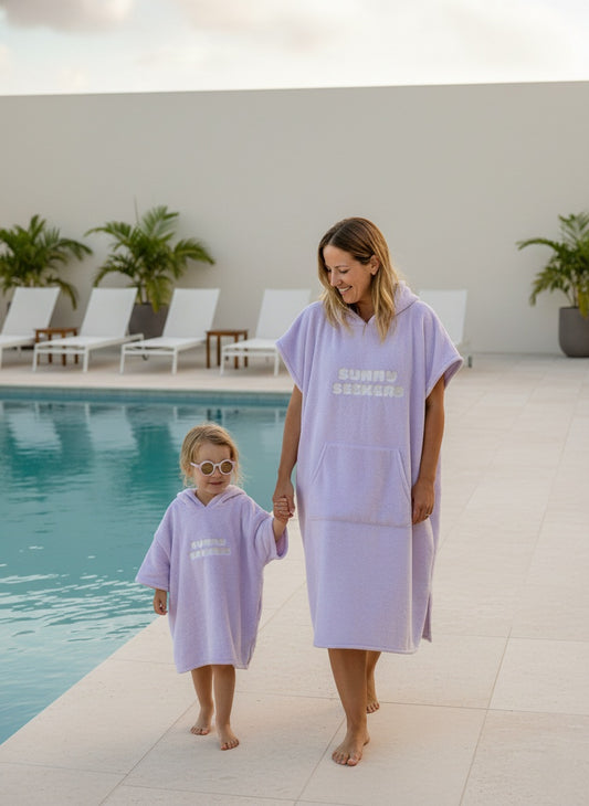 Adult Soft Purple Hooded Towel